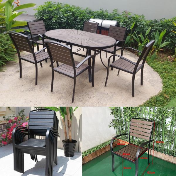 Bàn Ghế Sân Vườn Polywood Bộ Bàn Ghế Cafe Nhôm Đúc