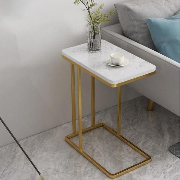 Bàn Góc Sofa Mặt Đá Khung Sắt BG06