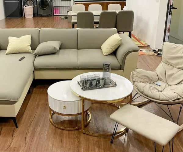 Bàn Sofa Đôi Ngăn Kéo Mặt Đá Ceramic