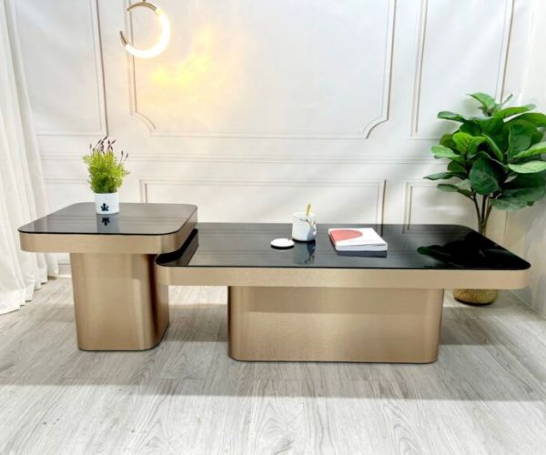 Bàn Trà Đôi Mặt Kính Việt Nhật BTN12