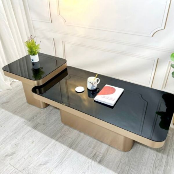 Bàn Trà Đôi Mặt Kính Việt Nhật BTN12