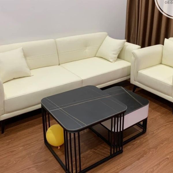 Bàn Trà Sofa Đôi Mặt Đá Vân Mây Ngăn Kéo BT08