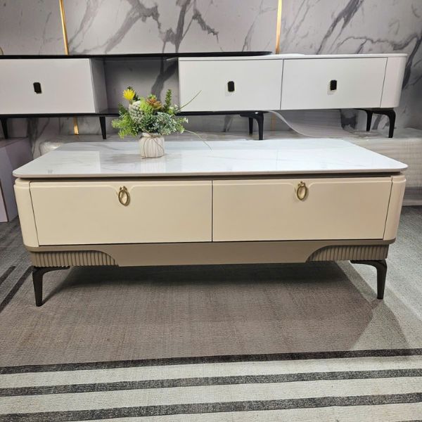 Bàn Trà Sofa Mặt Đá Khung Gỗ BTVN04