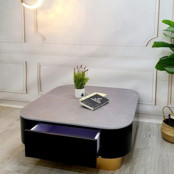 Bàn Trà Vuông Mặt Đá Ceramic BT41