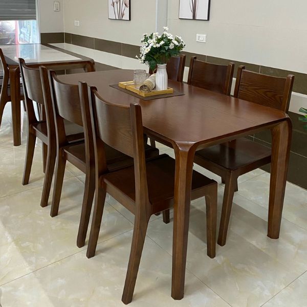 Bộ Bàn Ăn 6 Ghế Gỗ Sồi Chân Hươu GS07