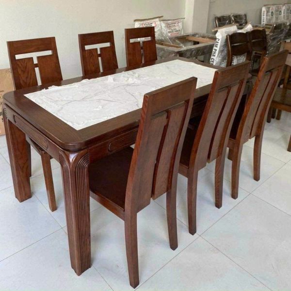 Bộ Bàn Ăn 6 Ghế Gỗ Sồi Lưng Cao GSV99