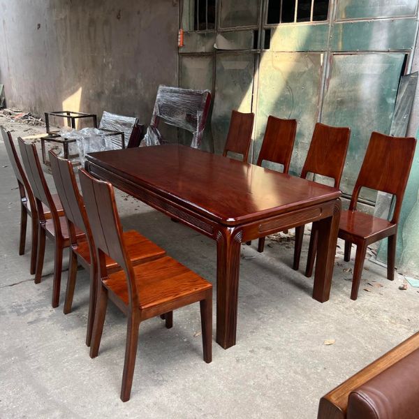 Bộ Bàn Ăn 8 Ghế Gỗ Sồi GS802