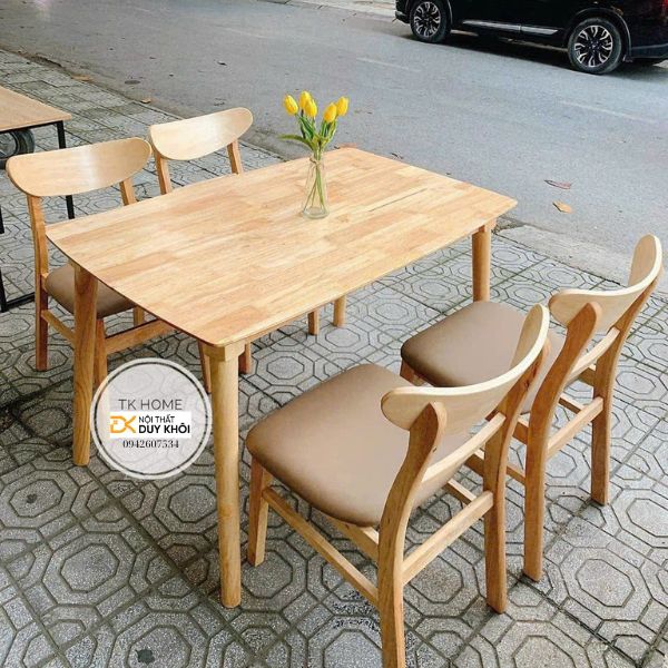 Bộ Bàn Ăn Mango 4 Ghế Gỗ Tự Nhiên