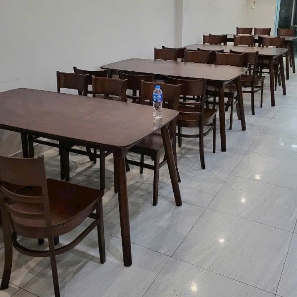 Bộ Bàn Ăn Nhà Hàng 6 Ghế Gỗ Tự Nhiên