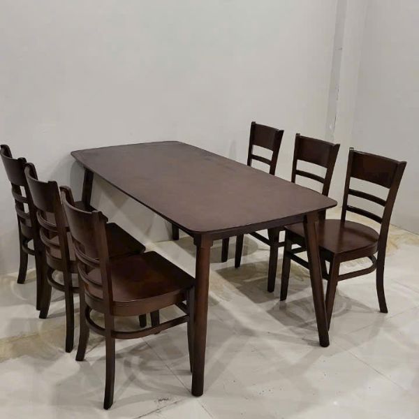 Bộ Bàn Ăn Nhà Hàng 6 Ghế Gỗ Tự Nhiên