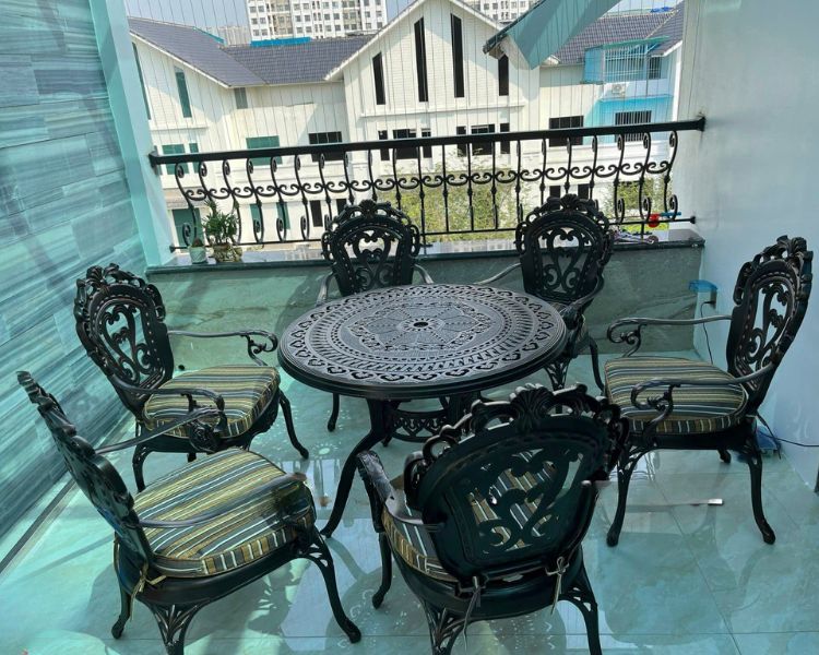Bộ Bàn Ghế Ngoài Trời Nhôm Đúc ND72