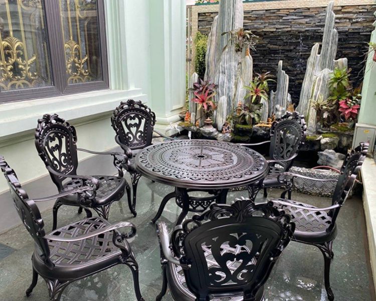 Bộ Bàn Ghế Ngoài Trời Nhôm Đúc ND72