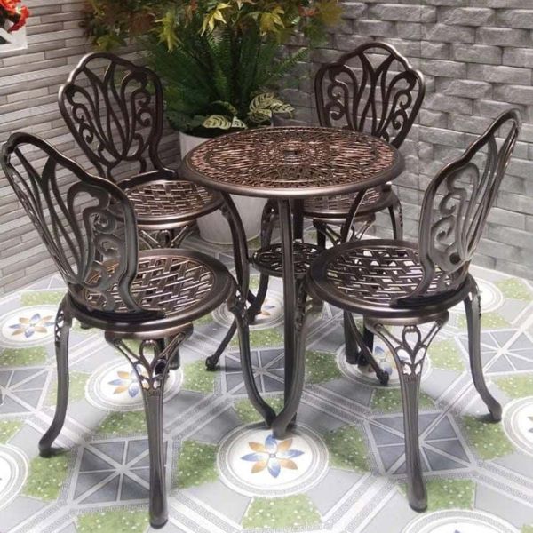 Bộ Bàn Ghế Sân Vườn Nhôm Đúc 4 Ghế ND31