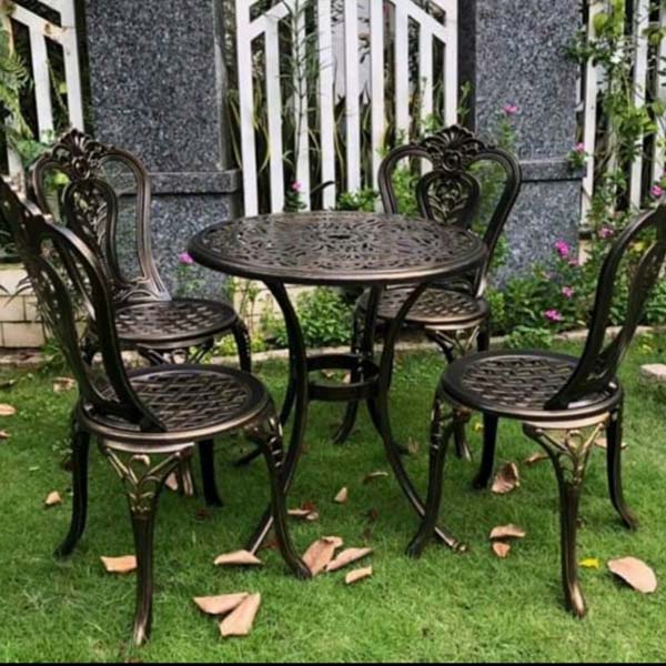Bộ Bàn Ghế Nhôm Đúc Sân Vườn 4 Ghế ND29