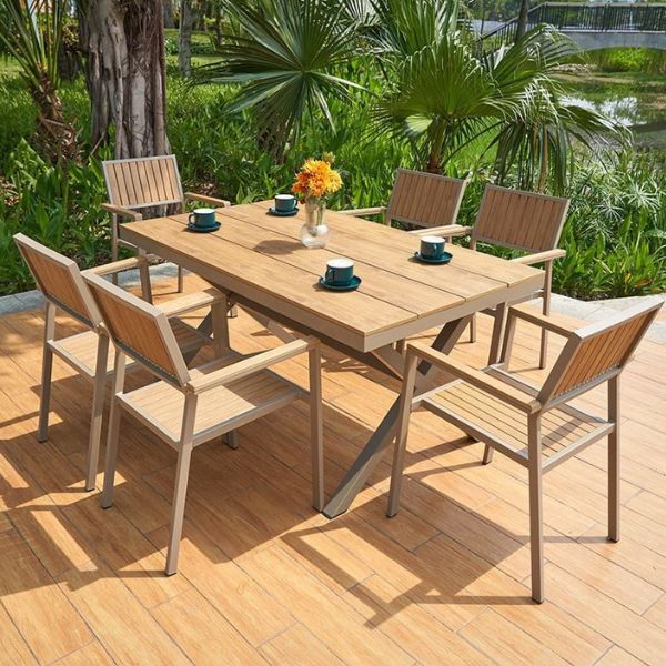 Bộ Bàn Ghế Sân Vườn Nhôm Đúc Polywood ND24