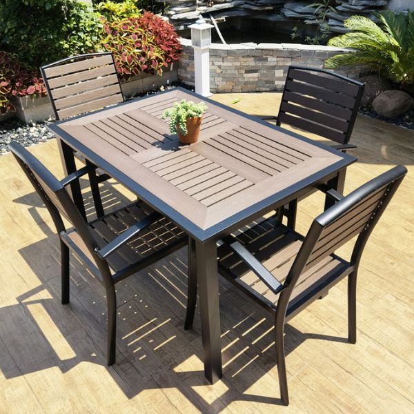 Bộ Bàn Ghế Sân Vườn Polywood Nhôm Đúc 4 Ghế Nhập Khẩu