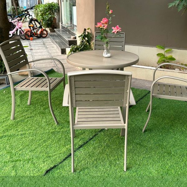 Bàn Ghế Nhôm Đúc Polywood 4 Ghế ND17