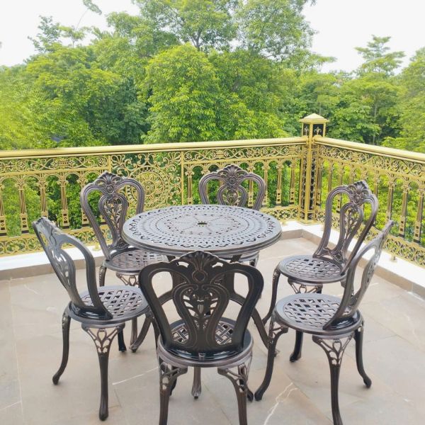 Bộ Bàn Nhôm Đúc Sân Vườn 6 Ghế ND28