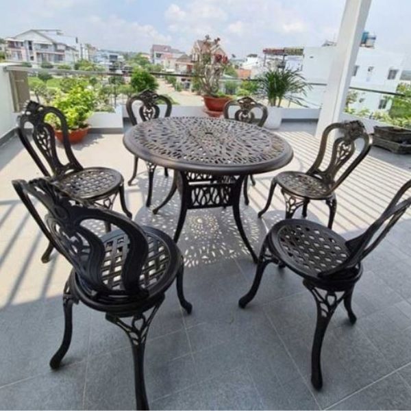Bộ Bàn Nhôm Đúc Sân Vườn 6 Ghế ND28