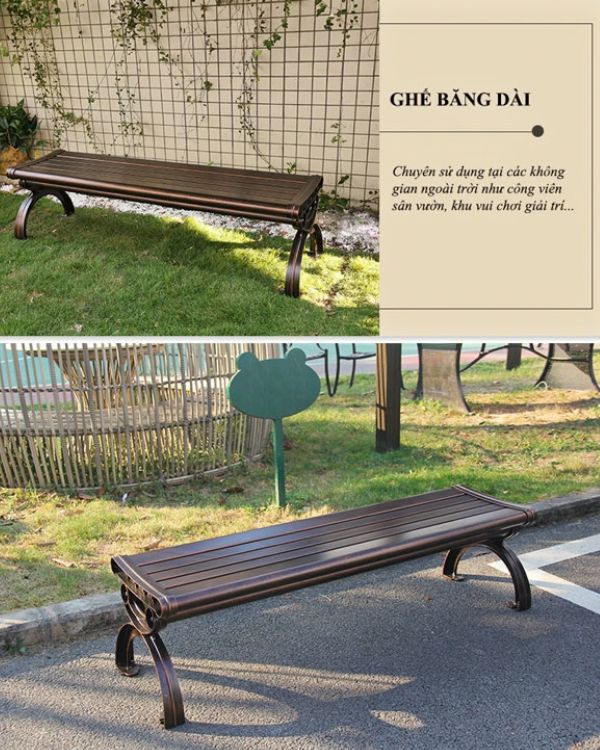 Ghế Băng Nhôm Đúc Không Tựa GBN6