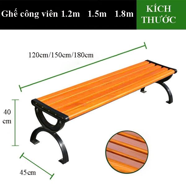 Ghế Băng Nhôm Đúc Nan Nhựa Composite Giả Gỗ GB11