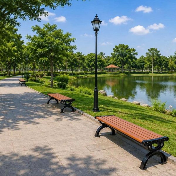 Ghế Băng Nhôm Đúc Nan Nhựa Composite Giả Gỗ GB11