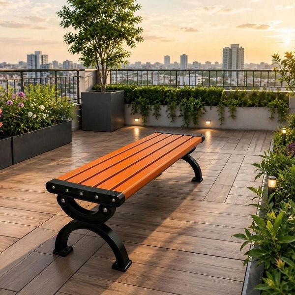 Ghế Băng Nhôm Đúc Nan Nhựa Composite Giả Gỗ GB11