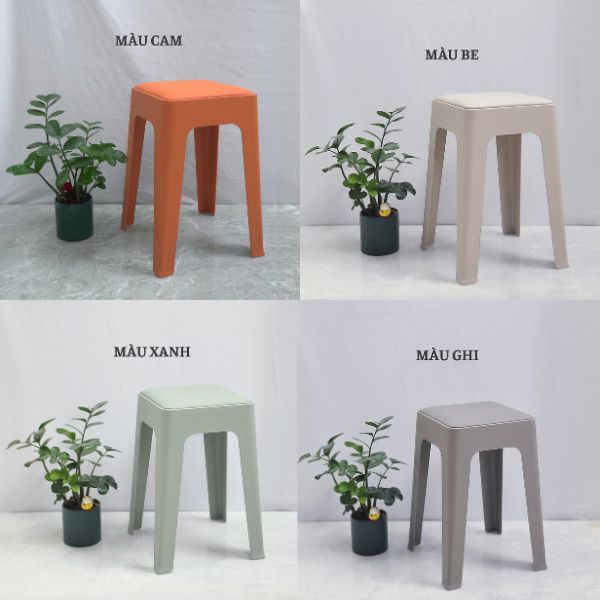 Ghế Đôn Nhựa Đúc Mặt Nệm