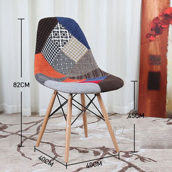 Ghế Eames Nhựa Đúc Thổ Cẩm Chân Sắt