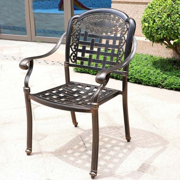 Bàn Ghế Ngoài Trời Nhôm Đúc Sân Vườn 8 Ghế ND289
