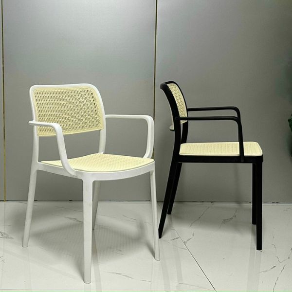 Ghế Nhựa Đúc Holly Giả Mây Có Tay GN08