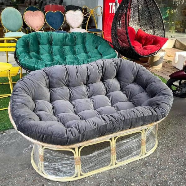 Ghế Papasan Đôi Thư Giãn Mây Nhựa MN43