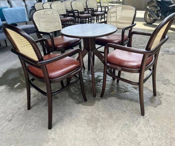 Ghế Thonet  Có Tay Tựa Mây Gỗ Sồi GT02