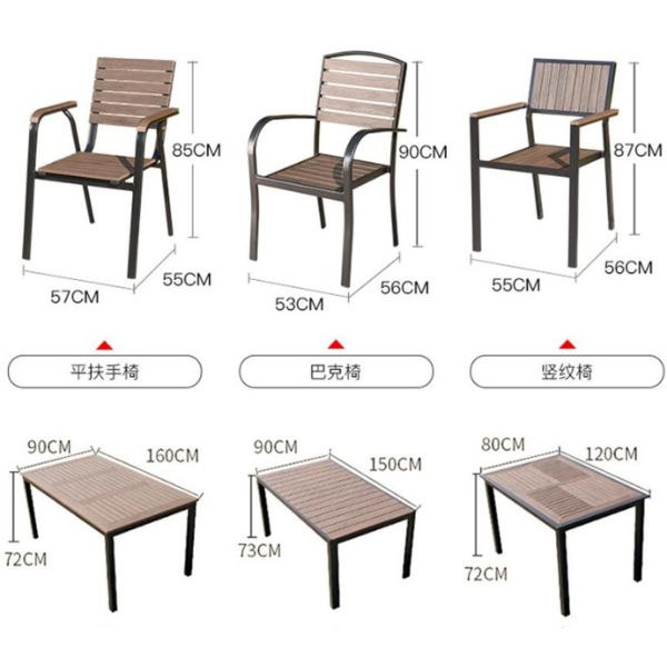 Bộ Bàn Ghế Nhôm Đúc Polywood 6 Ghế ND15