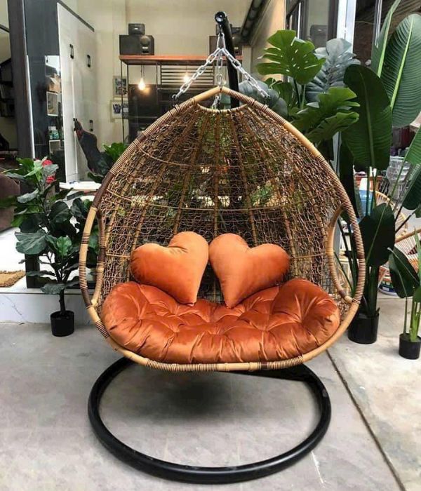 Xích Đu Đôi Mây Nhựa Sân Vườn MN45