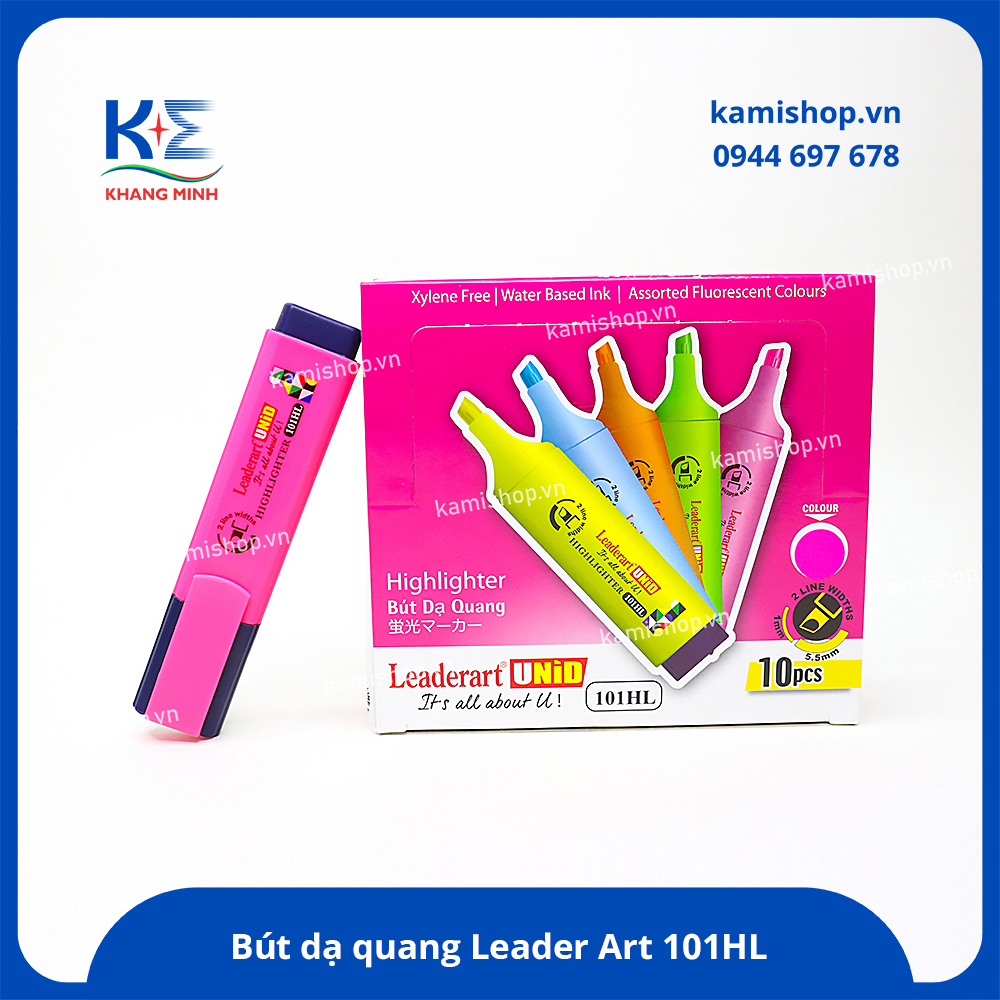 Bút dạ quang Leader Art thân vuông LA101HL