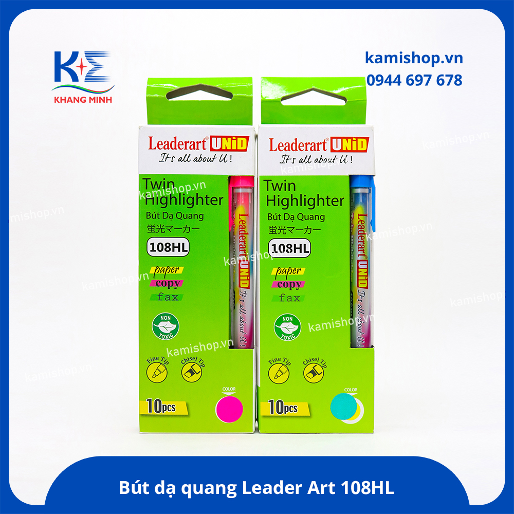Bút dạ quang 2 đầu Leader Art LA108HL