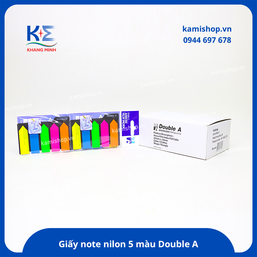 Giấy note nilon 5 màu Double A