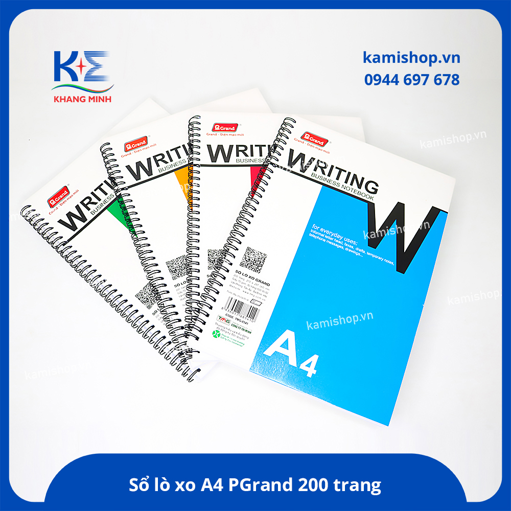 Sổ lò xo A4 bìa giấy PGrand 8541 200 trang