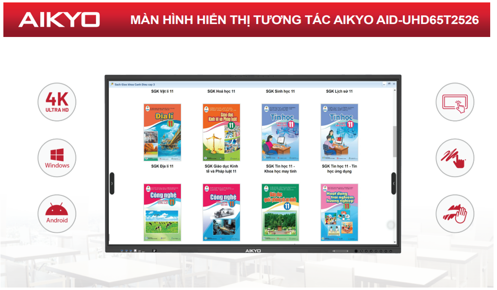 Màn hình hiển thị tương tác Aikyo AID-UHD65T2526