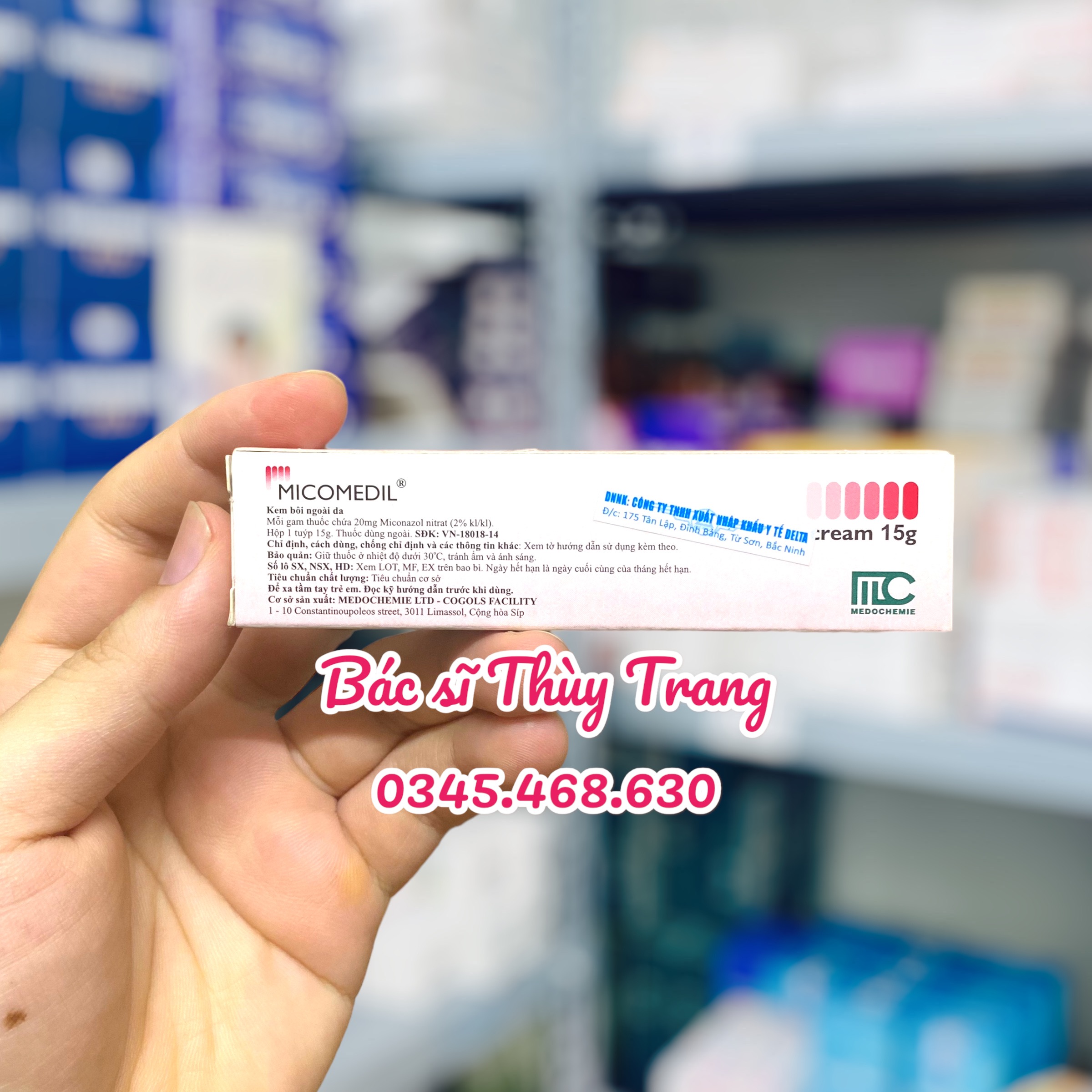 Kem trị nấm, hắc lào, lang ben Micomedil Cream - 15g