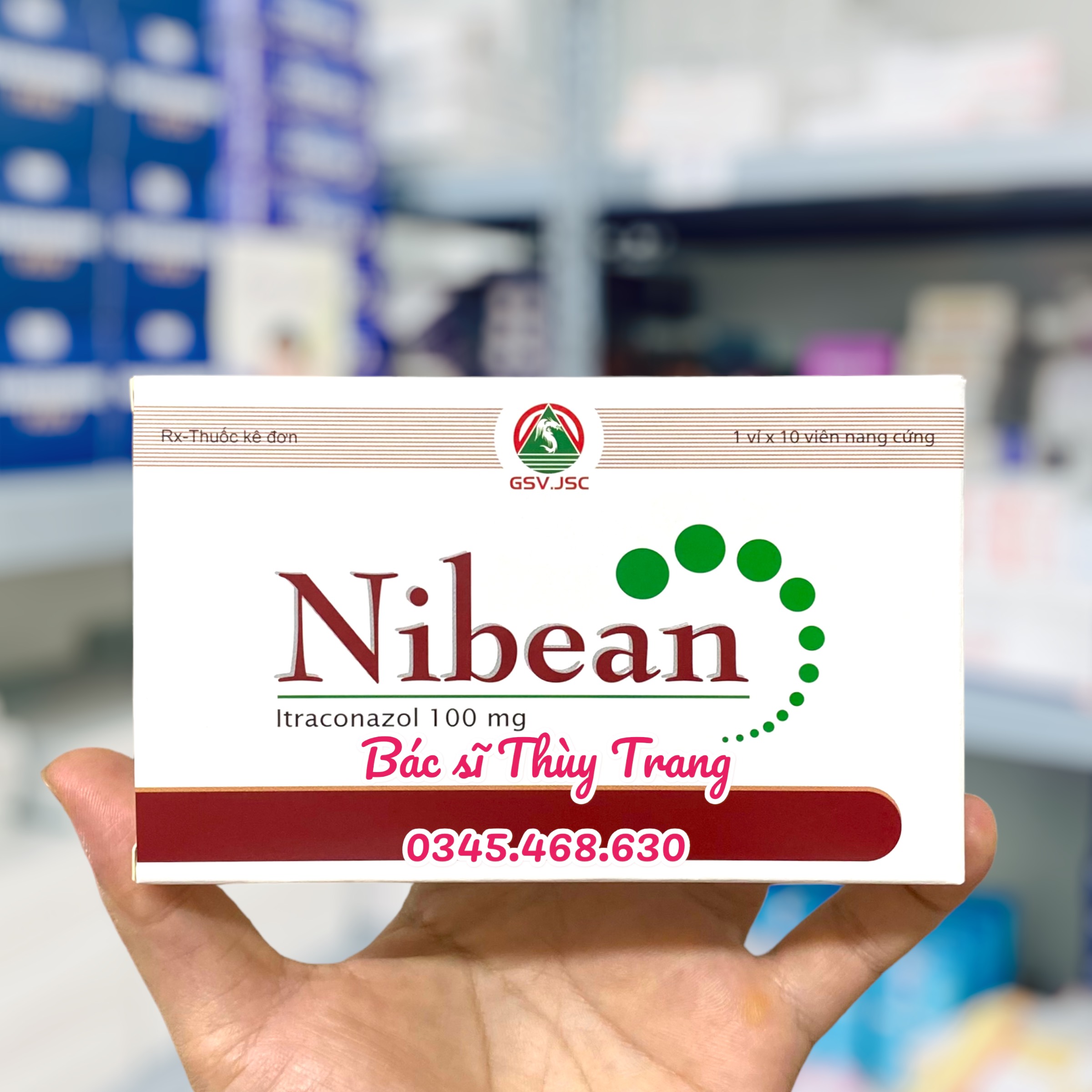 Viên uống Nibean Itraconazole 100mg - hộp 10 viên