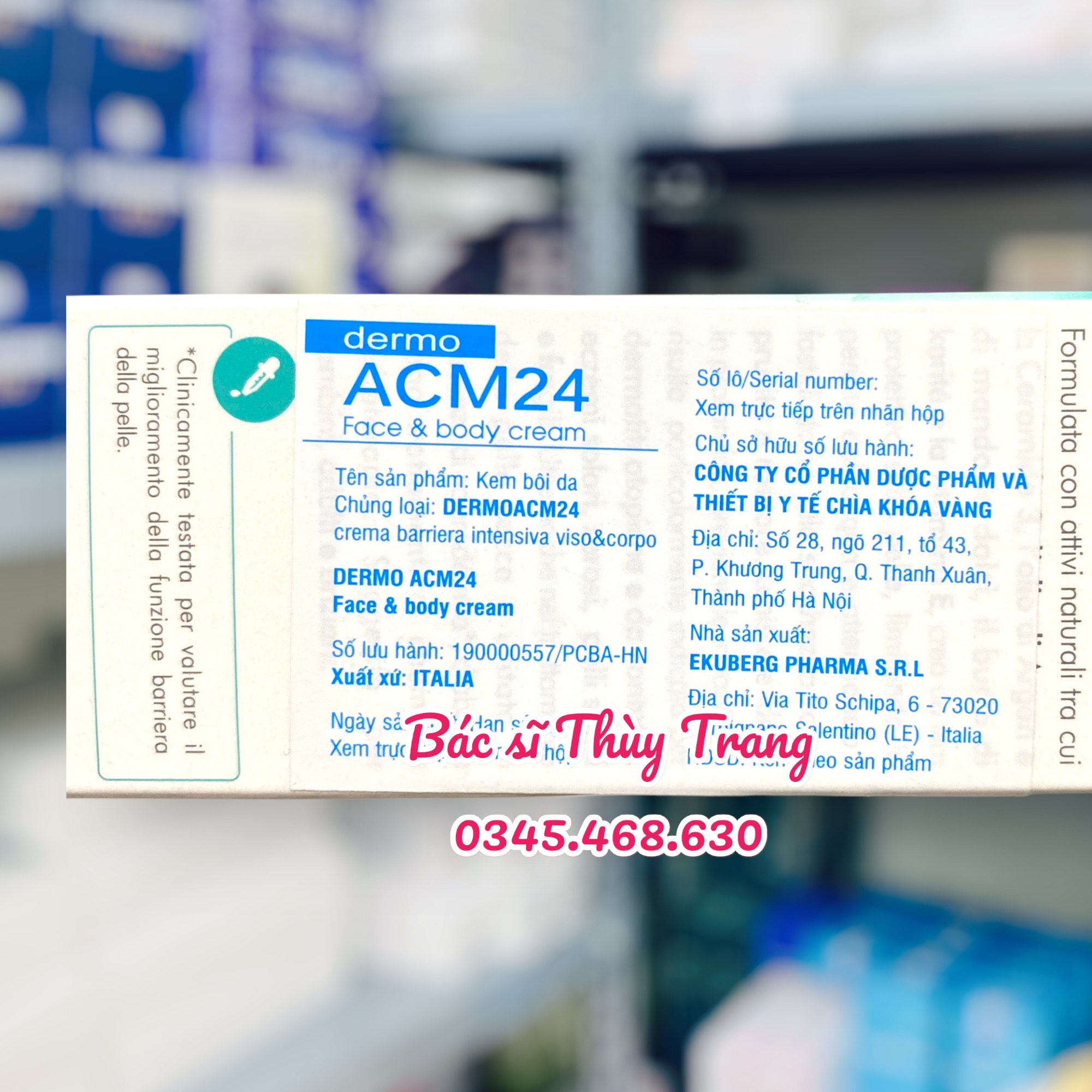 Kem dưỡng ẩm dành cho da khô, viêm da, mẩn đỏ DERMO ACM24 Intensive Barrier Cream - 75ml