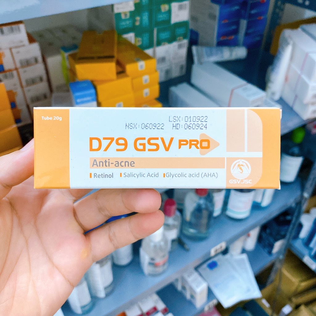 Kem giảm mụn trứng cá, mụn lưng, dày sừng nang lông D79 GSV - 15g