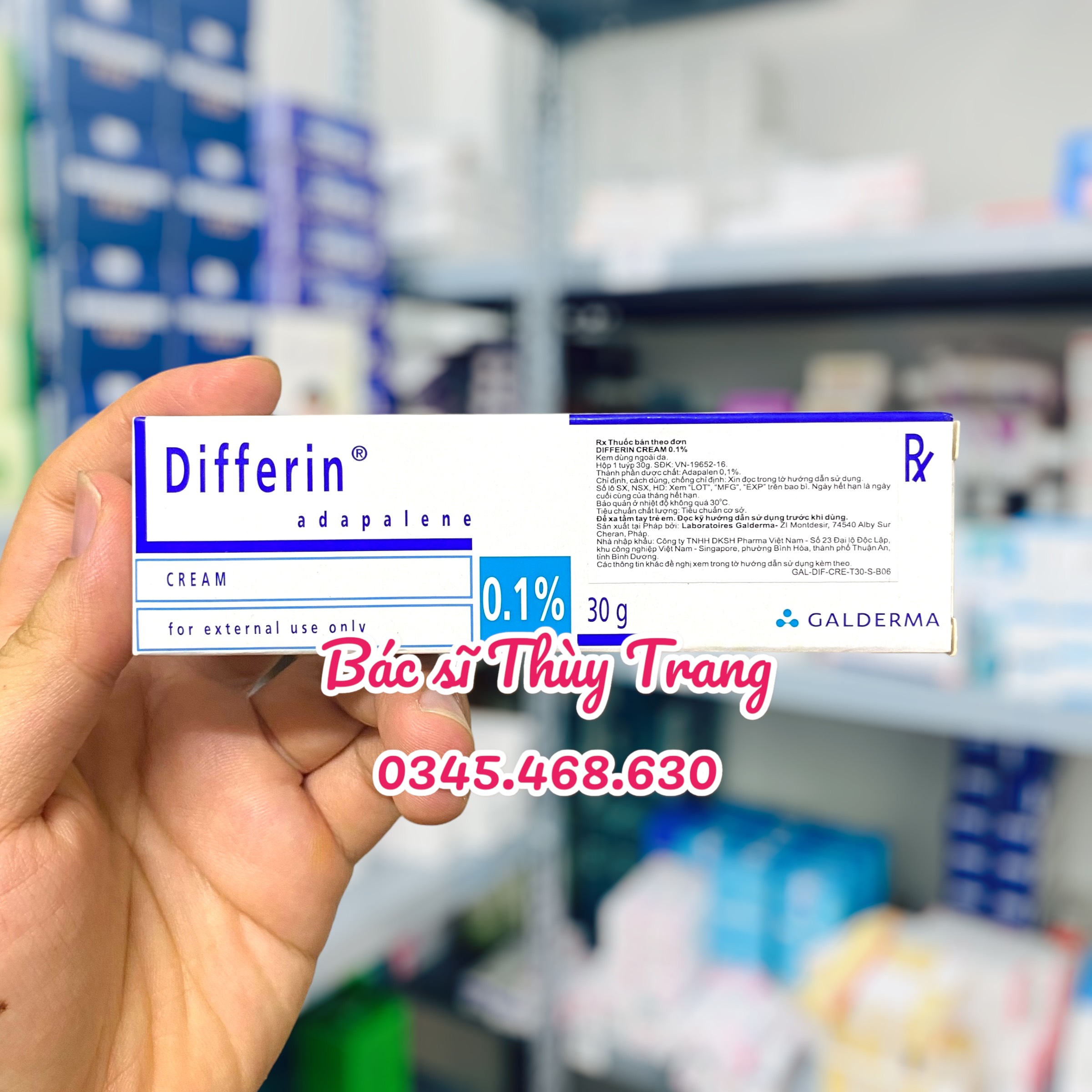 Kem điều trị mụn trứng cá Differin 0.1% (Adapalen 0.1%) - tuýp 30g