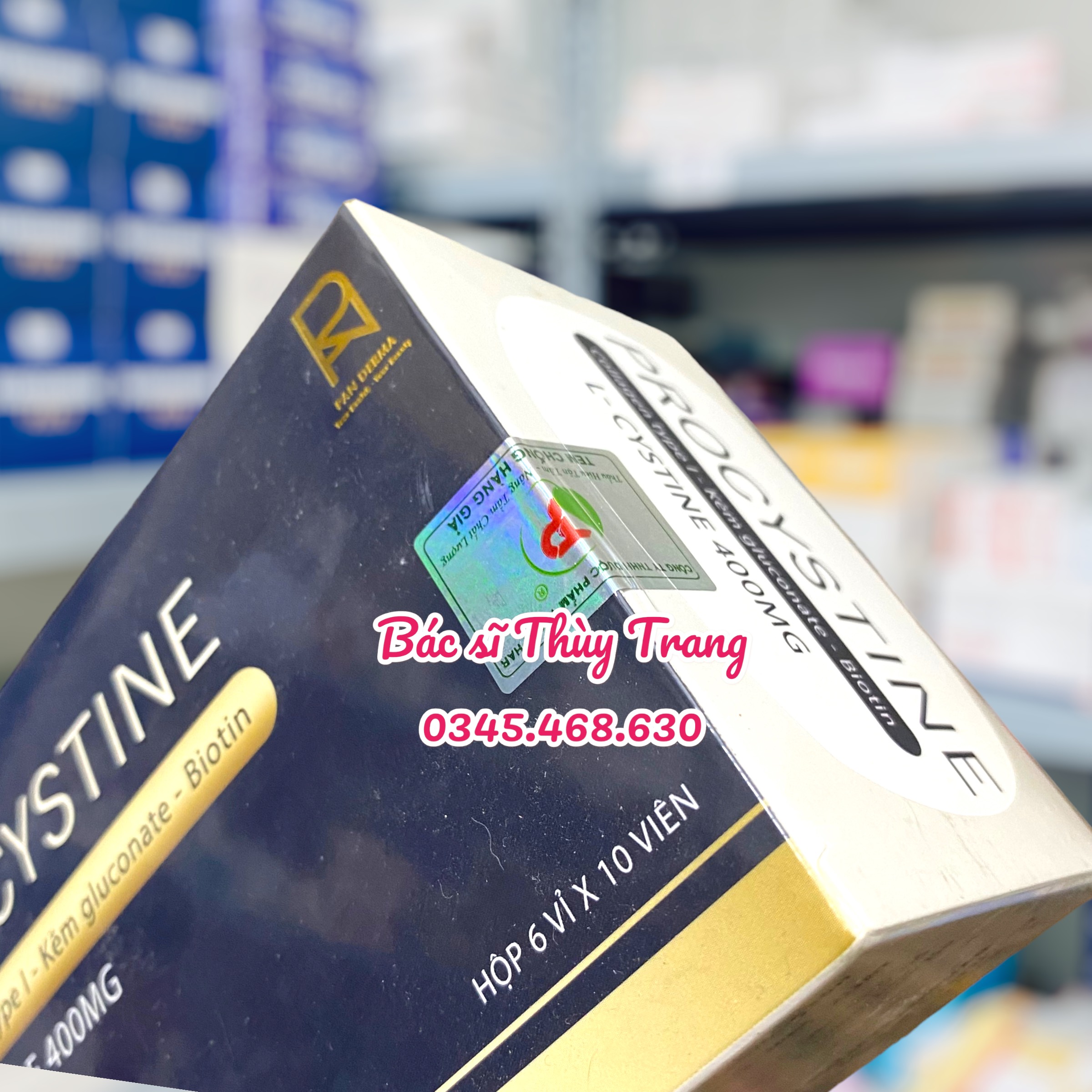 Viên uống giảm mụn trắng da PROCYSTINE L-cystine 400mg - hộp 60 viên