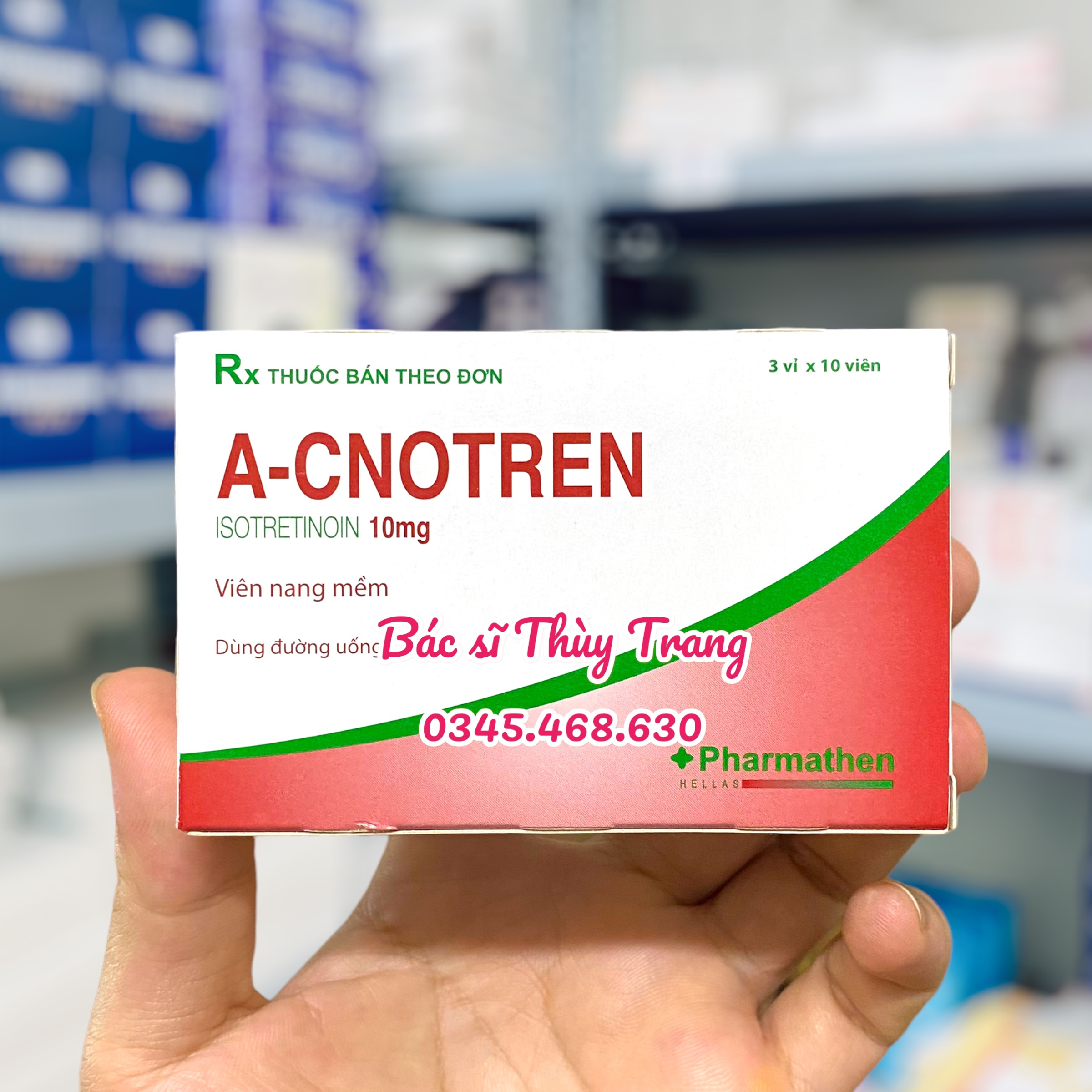 A-Cnotren Isotretinoin 10mg - Hộp 30 Viên: Giải Pháp Trị Mụn Trứng Cá Nặng Hiệu Quả Nhất