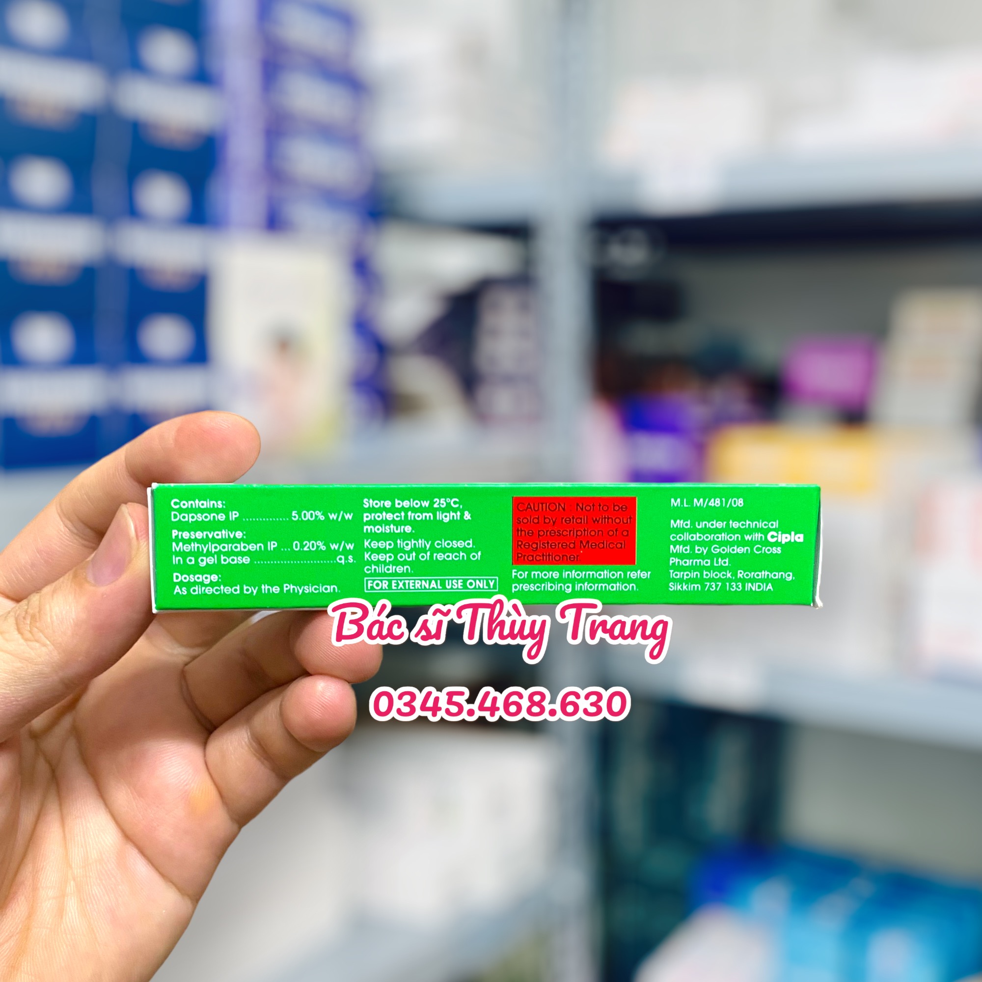 Gel Trị Mụn Acnedap - Dapsone Gel IP 5% W/W - 15g