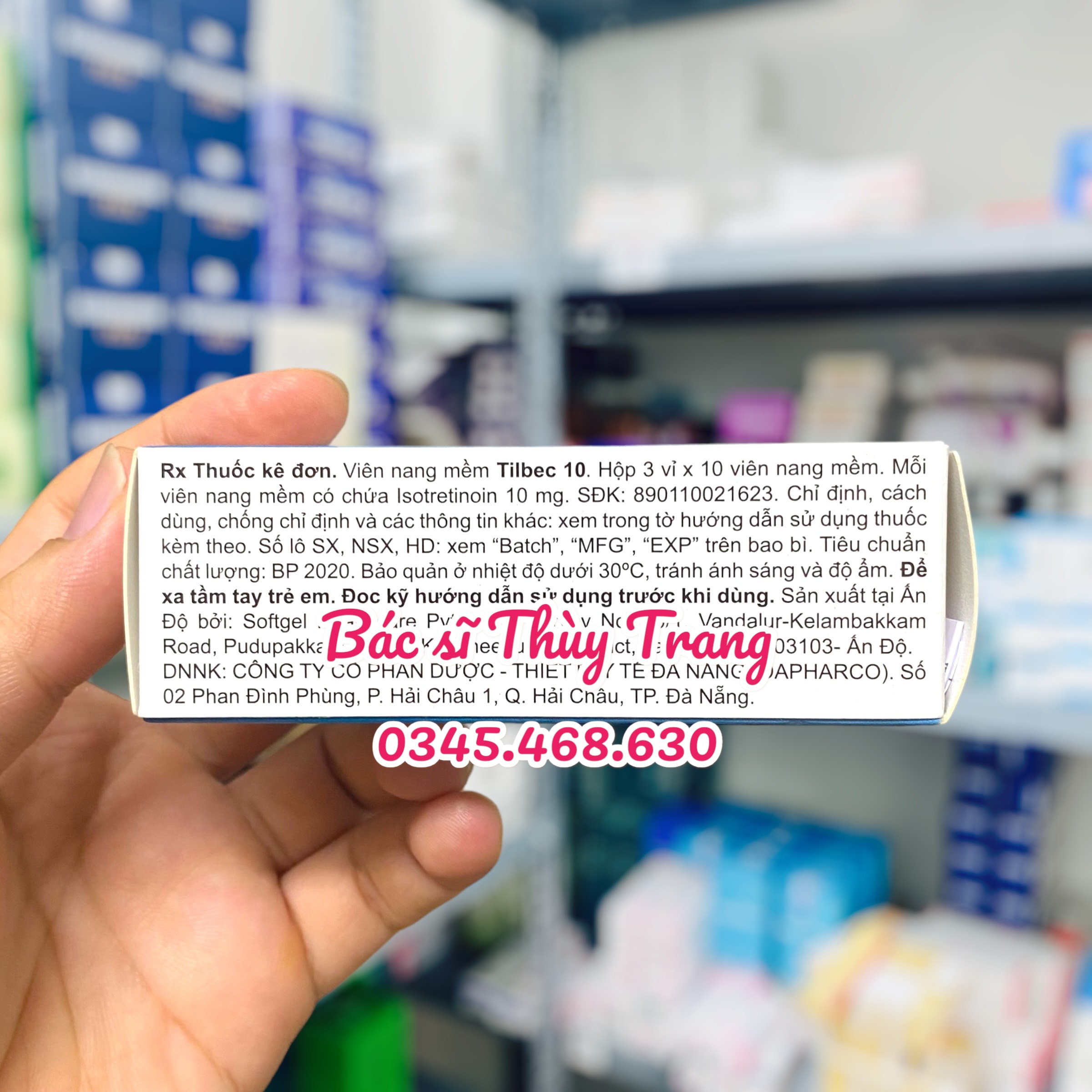 Viên uống điều trị trứng cá TILBEC 10 (Isotretinoin 10mg) - hộp 30 viên