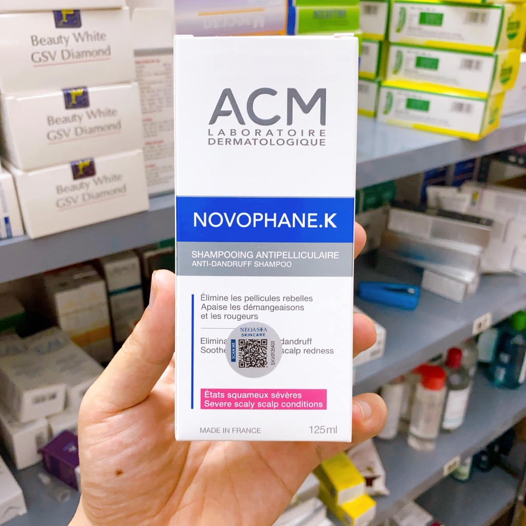 Dầu gội giảm gàu, giảm ngứa da đầu ACM Novophane.K Shampoo